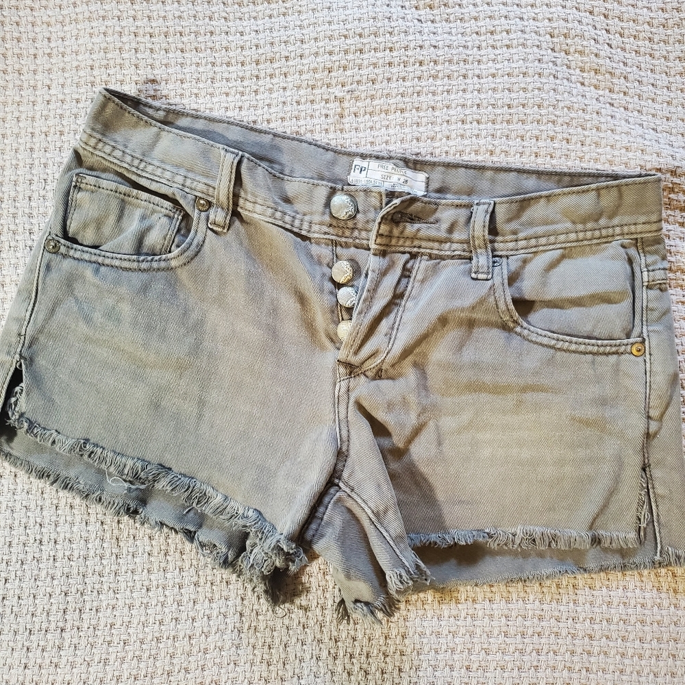 Free People low rise Sage Green Shorts